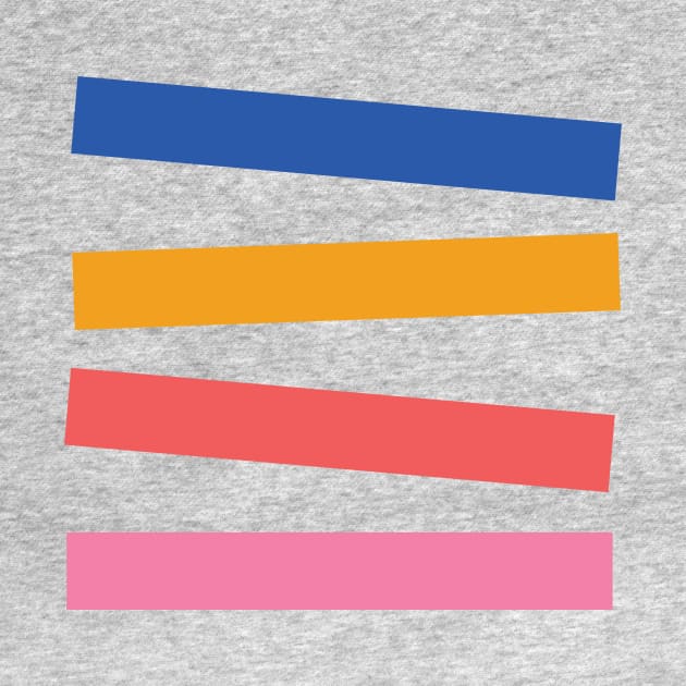 Bright color angled non parallel stripes by lucybrownlane